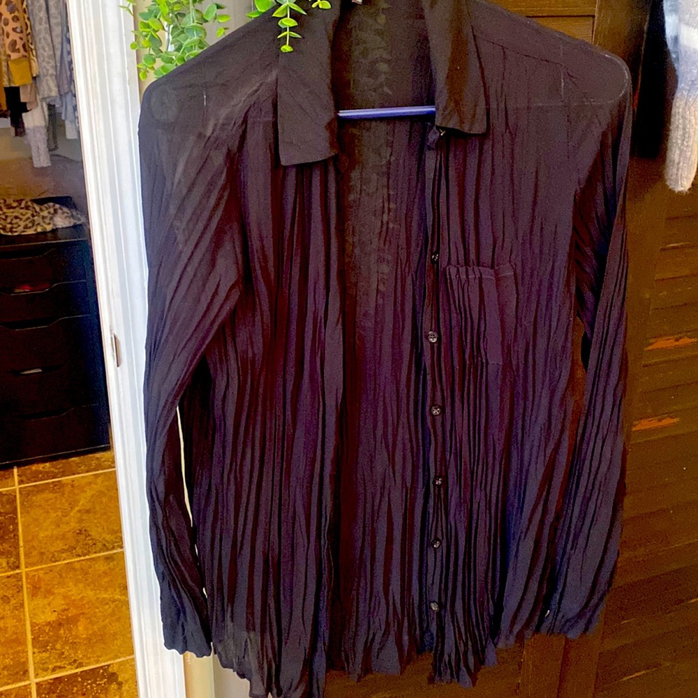 Black Dressy Button-Up